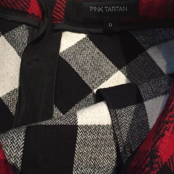 ❤️Sale 2/$40 Pink tartan red plaid wool circle skirt size 0 - Picture 5 of 7